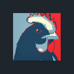 Retro Animal Wall Pop Art Chicken Portrait Canvas Print<br><div class="desc">This poppy retro pop-art inspired art piece has our classic chicken headshot (henshot) in red white and blue. It's vegan to the core and a shout out to our bird buddies. This hand drawn design by Armagarden uses modern colours to pop off any colour clothing you throw it on! Visit...</div>