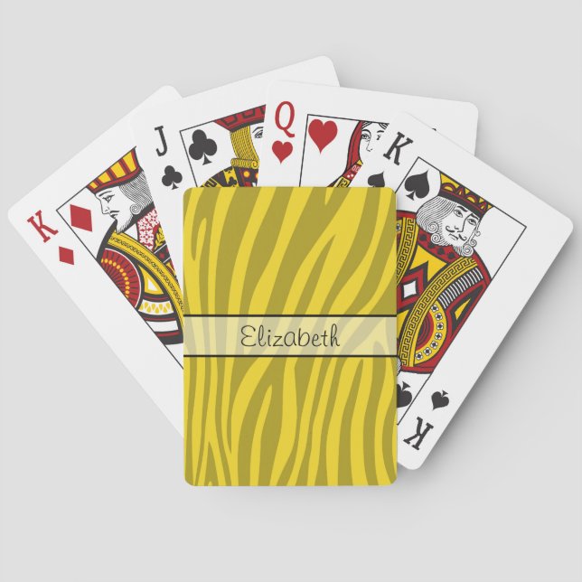 Retro animal zebra print 11 playing cards (Back)