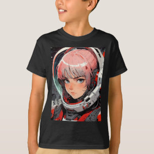 Retro Anime Space Pilot Girl Futuristic Scifi Adve T-Shirt