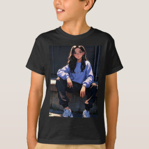 Retro Anime Streetwear Girl Cool Urban Vibes Stick T-Shirt