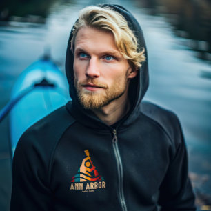 Retro Ann Arbor Kayaking Hoodie