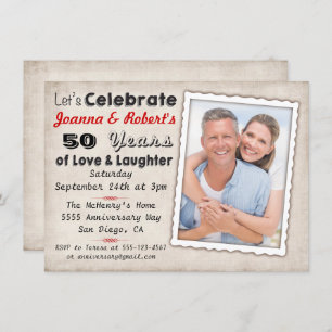 Retro Anniversary Party Invitation with photo