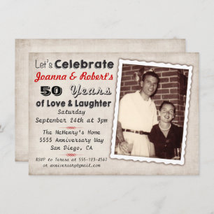 Retro Anniversary Party Invitation with photo