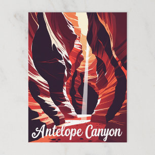 Retro Antelope Canyon Southwest Travel Postcard
