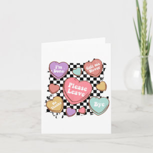 Retro Anti Valentines Funny Valentine Candy Heart  Card