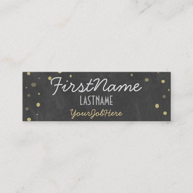 Retro Antique Chalkboard Mini Business Card (Front)