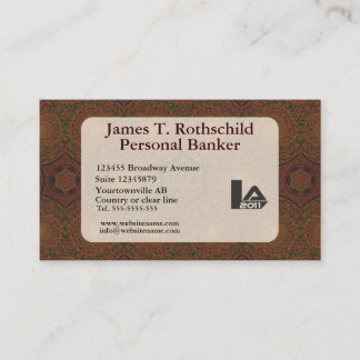 Retro antique dark brown art deco business card
