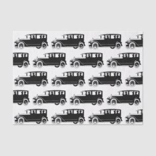 Retro Antique Vintage Classic Car Birthday Black Tissue Paper