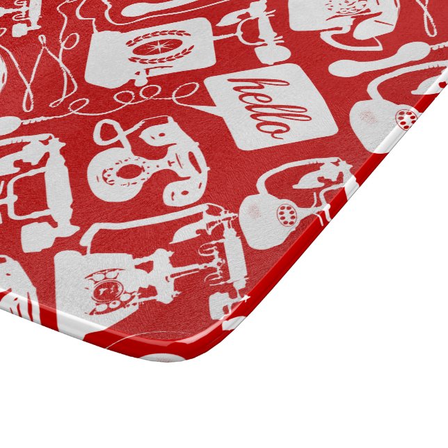 Retro  Any Colour Telephone Pattern Cutting Board (Corner)