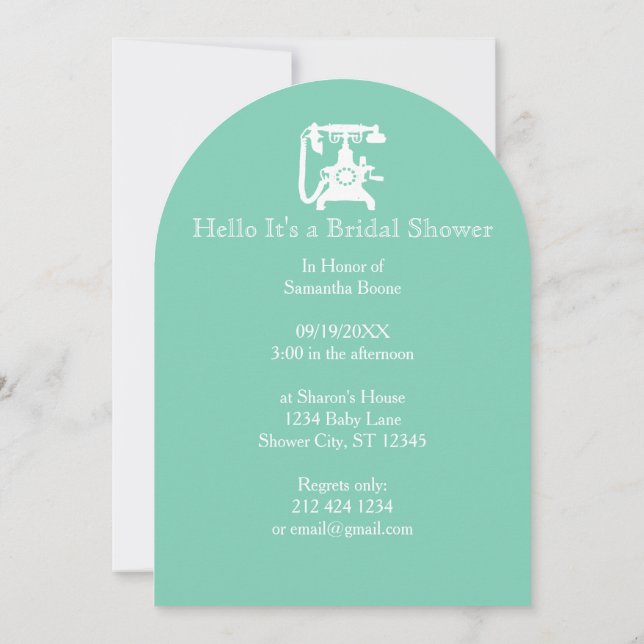 Retro  Any Colour Telephone Pattern Invitation (Back)