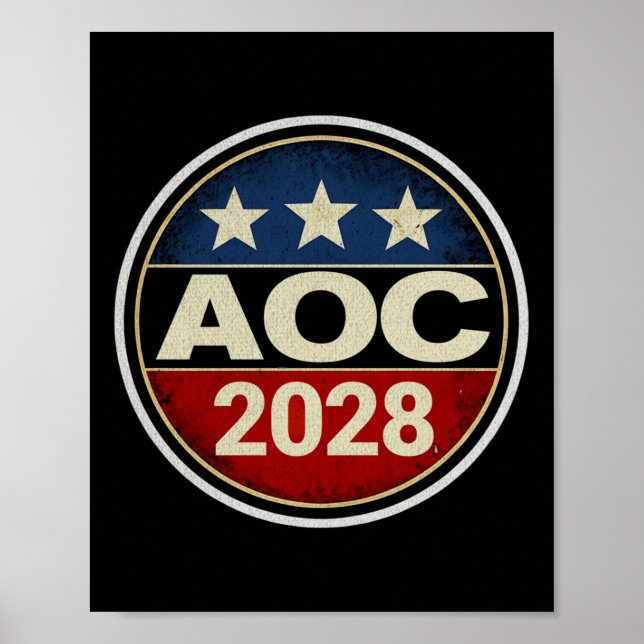 Retro Aoc 2028 Fight Oligarchy Protest Resist Bern Poster (Front)