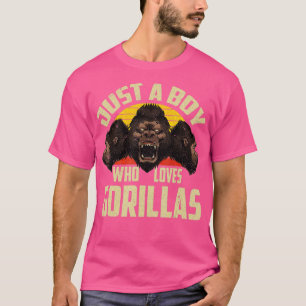 Retro Ape Zoo Animal Gorilla Lover Boys Monkey Gor T-Shirt