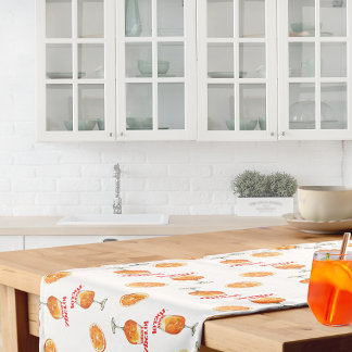 Retro Aperol Art Print Spritz | Orange Short Table Runner