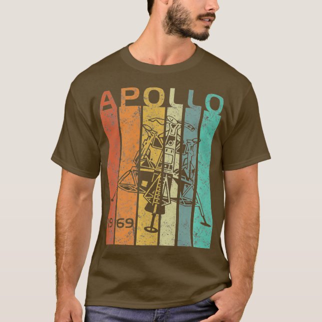 Retro Apollo 11 50th Anniversary Moon Landing T-Shirt (Front)