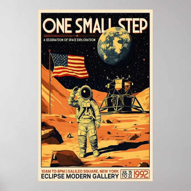 Retro Apollo 11 Moon Landing Poster Vintage Space (Front)