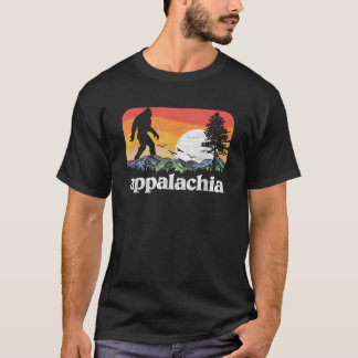 Retro Appalachia Bigfoot Mountain Trees Nature Out T-Shirt