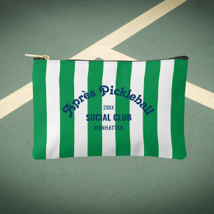 Retro Après Pickle Ball Social Club Green Stripe  Accessory Pouch