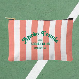 Retro Après Tennis Social Club Pink Stripe  Accessory Pouch