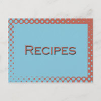 Retro Aqua and Pink Recipe Card