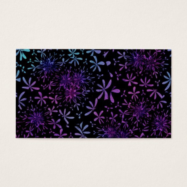 Retro Aqua Purple Floral Blossoms (Front)