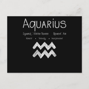 Retro Aquarius Star Sign Horoscope Birthday Gift Postcard
