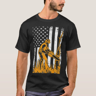 Retro Arborist American Flag 4th Of July American  T-Shirt