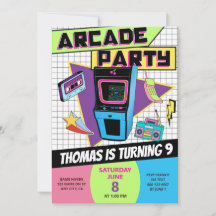 Retro Arcade Birthday Gaming Party Gamer Boy Girl