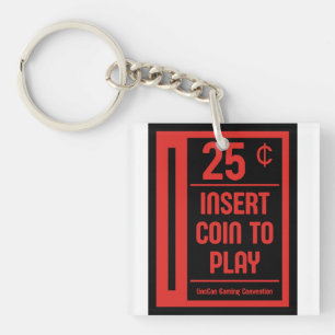 Retro Arcade Coin Slot Shirt Key Ring