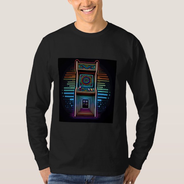 Retro Arcade Euphoria - Rainbow Swirl Vector T-Shirt (Front)