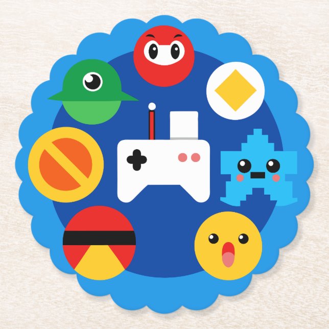 Retro Arcade Fun Paper Coaster (Front)