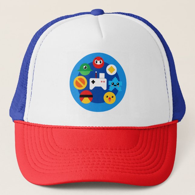 Retro Arcade Fun Trucker Hat (Front)