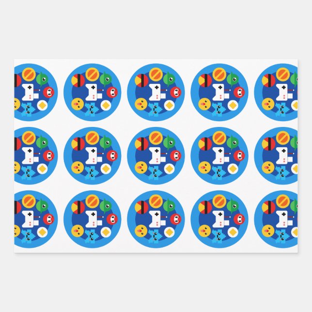 Retro Arcade Fun Wrapping Paper Sheet (Front 2)