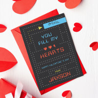 Retro Arcade Game Classroom Valentine's Day Card