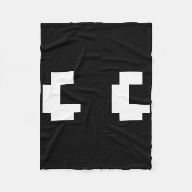 Retro Arcade Game Ghost Eyes 80s Halloween Group C Fleece Blanket (Front)