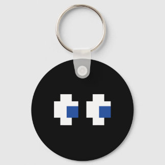 Retro Arcade Gaming Halloween Ghost Partner Group  Key Ring