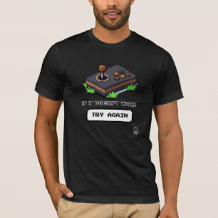 Retro Arcade Joystick Pixel Art Motivational Quote T-Shirt