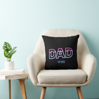 Retro Arcade Neon DAD Custom Year Father's Day Gif Cushion