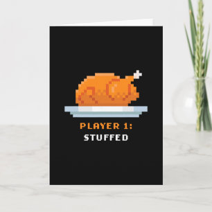 Retro Arcade Pixelated Game Turkey – Player 1 Stuf Card