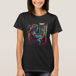 Retro Arcade Planets Universe Gaming Astronaut_1 T-Shirt