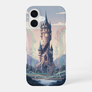 Retro Arcade-Style Wizard Tower iPhone 16 Case