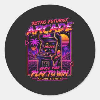 Retro Arcade Synthwave Neon Sticker