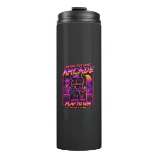 Retro Arcade Synthwave Neon Sticker Thermal Tumbler
