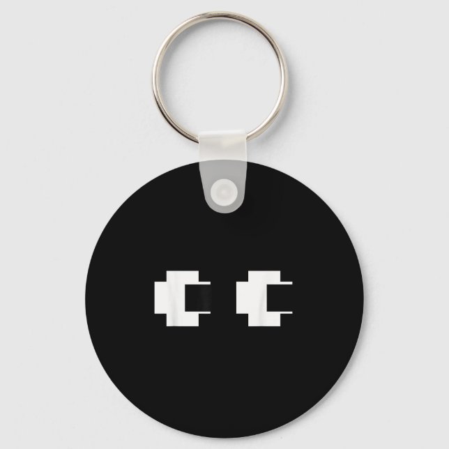 Retro Arcade Video Game Ghost Eyes Halloween Group Key Ring (Front)
