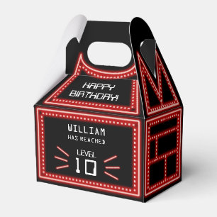 Retro Arcade Video Game Neon Kids Birthday  Favour Box