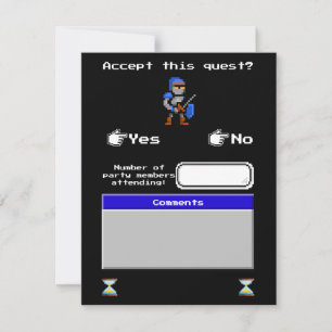 Retro Arcade Video Game RSVP Card