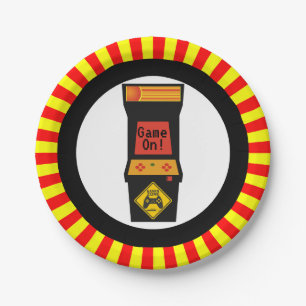 Retro Arcade Video Game Themed Birthday Paper Plate