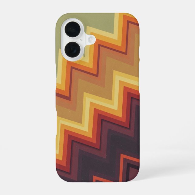 Retro Arcade Zigzag iPhone 16 Case (Back)