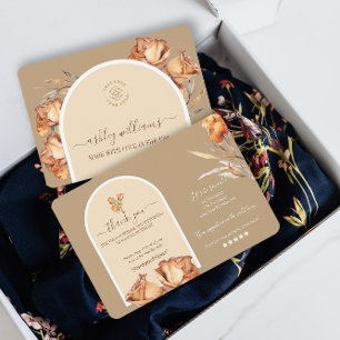 Retro Arch Flower Business Thank You Discount Card