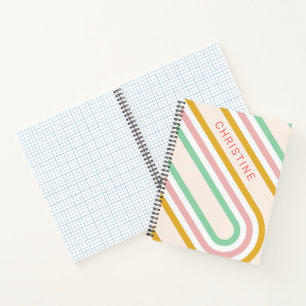 Retro Arch Lines Pastel Pink Minimal Notebook