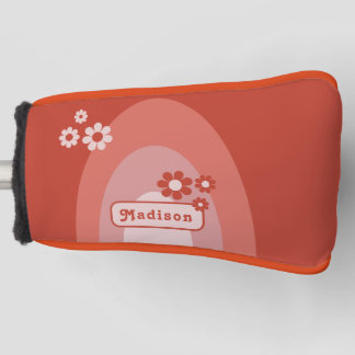 Retro Arch Simple Floral Name Golf Head Cover